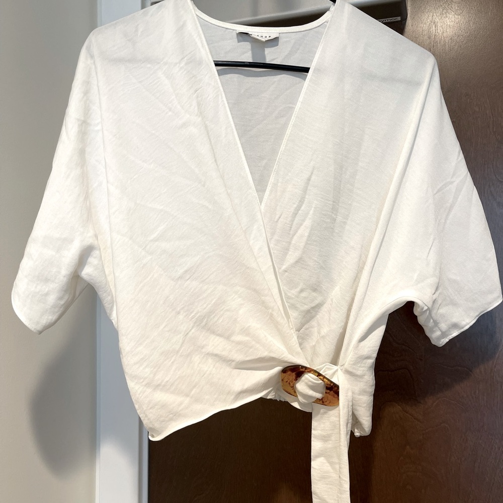 Top shop White Flowy Top
